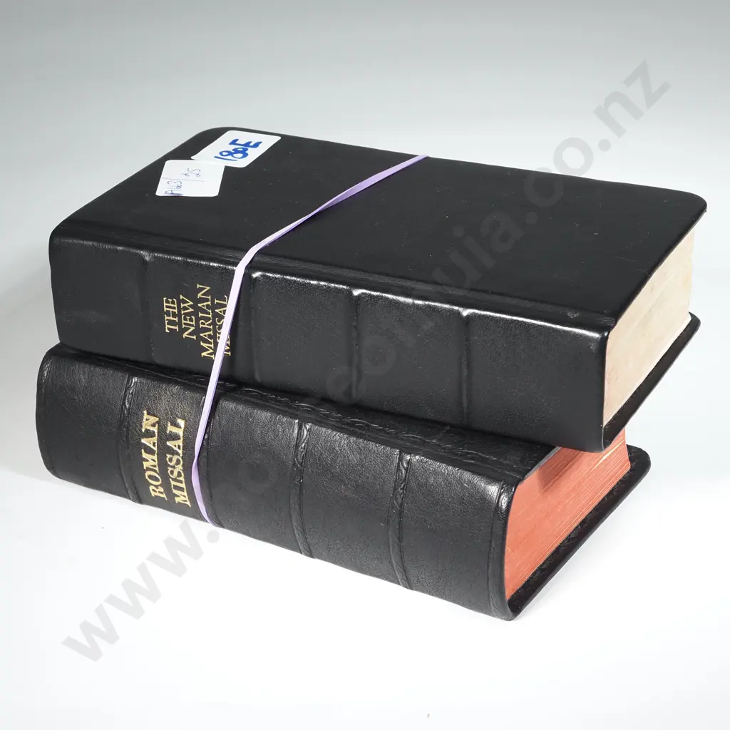 Two Black Leather Bound Books- The New Marlan Missal & Roman Missal  Image 1++