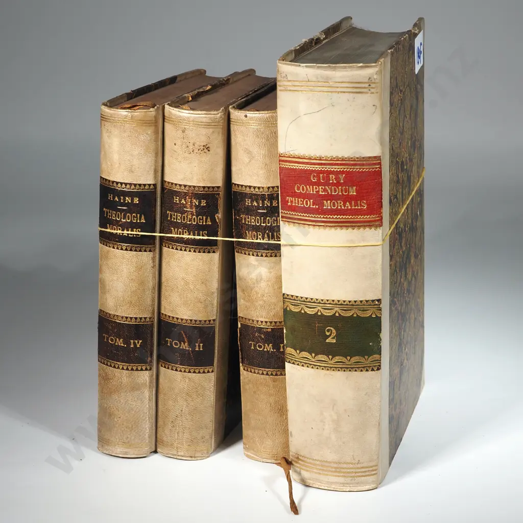 Four Leather Books - Haine S Theologia Moralis - Vol 1, 2 & 4  &  Gury Theologia Moralis Image 1++