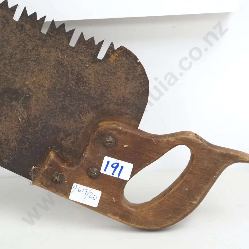 Vintage Wooden Handled Saw - 1 Meter Blade Image 1++