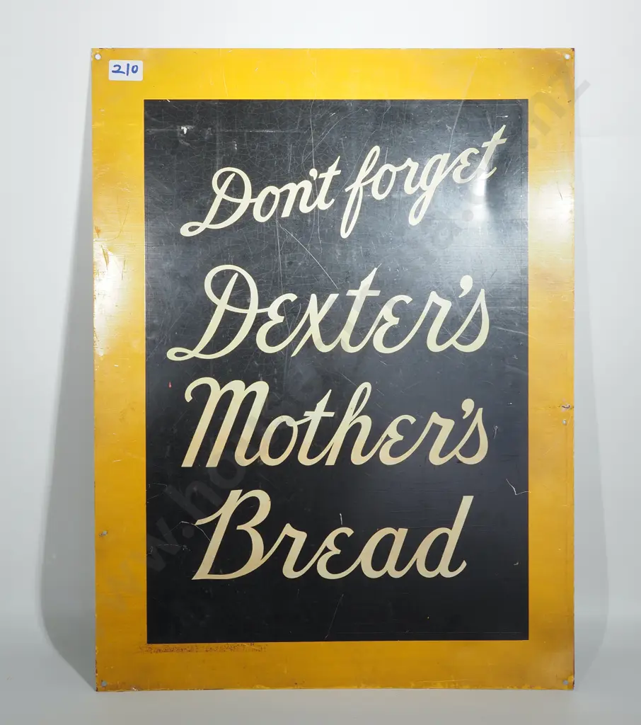 Vintage 1940's Dexter's Mother's Bread Grocery Store Metal Sign Image 1++