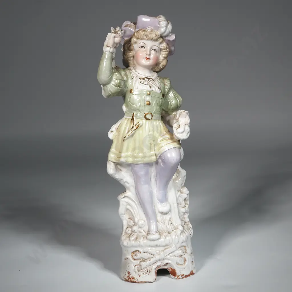 Antique Gebruder Heubach Figurine of a Boy w a Raised Arm. Image 1++