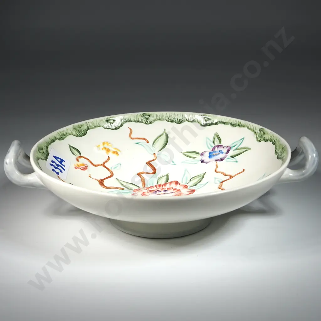 Chinese Rose Shallow Bowl With Two Handles Made In England Image 1++