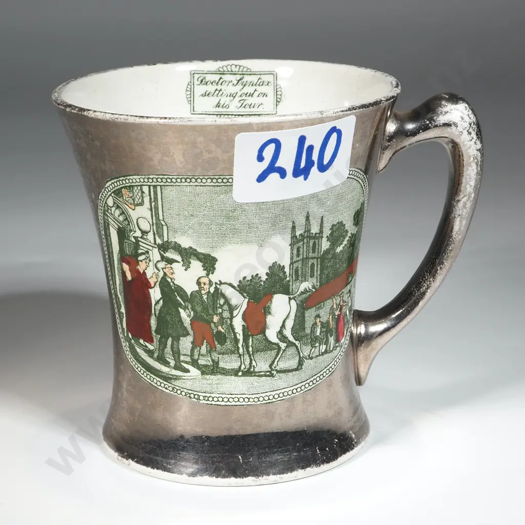Antique Mug By Adams Tunstall England Featuring A Scene From "The Tours Of Doctor Syntax" Image 1++