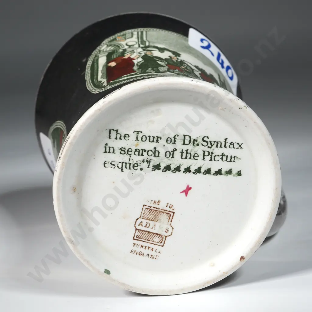 Antique Mug By Adams Tunstall England Featuring A Scene From "The Tours Of Doctor Syntax" Image 1++