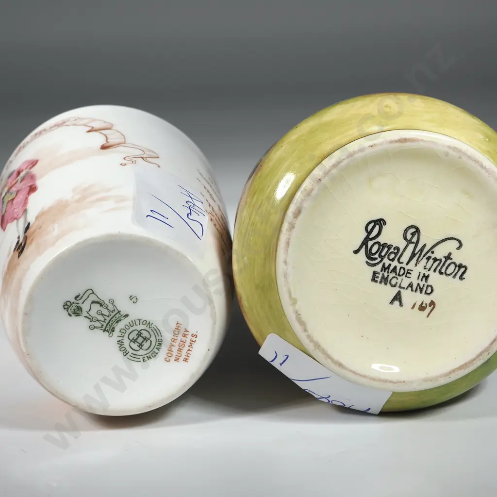 Royal Doultan Nursery Ryme Vase & Royal Winton Rose Vase. Image 1++