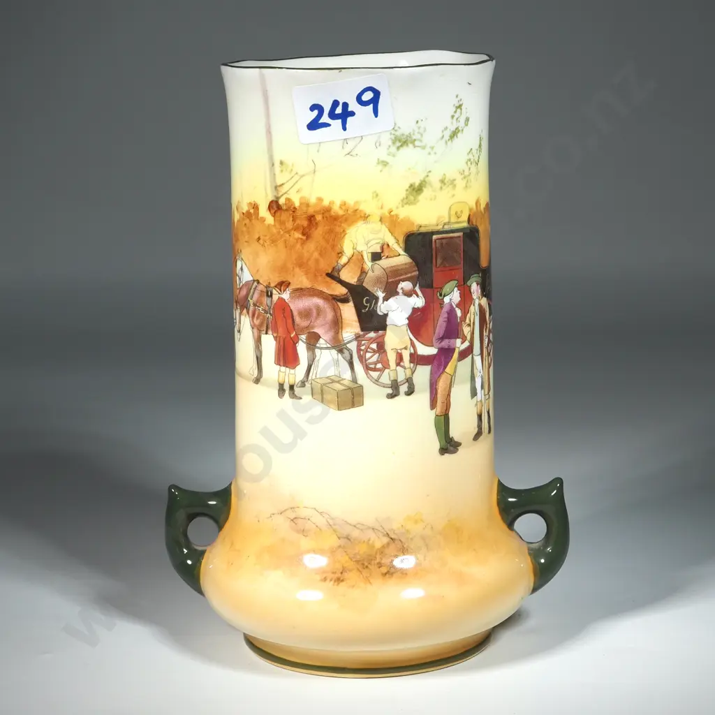 Royal Doulton Fine Bone China Cylindrical Coaching Days Vase. Image 1++