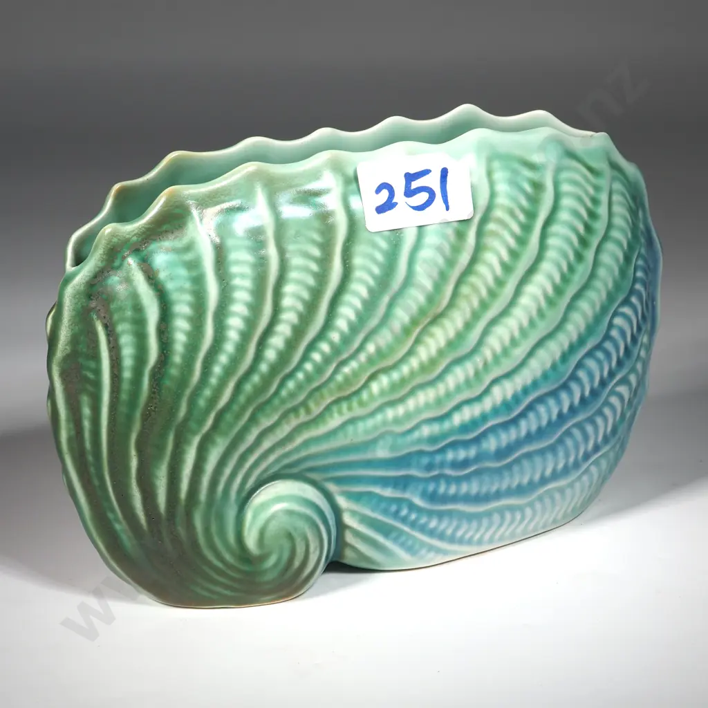 Shorter Shell Vase in Green/Blue Tones. Image 1++