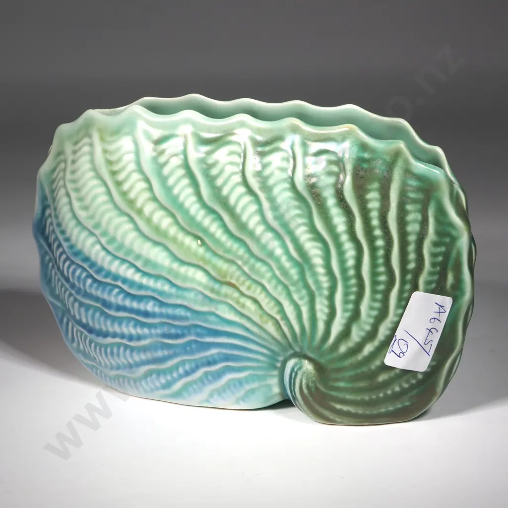 Shorter Shell Vase in Green/Blue Tones. Image 1++