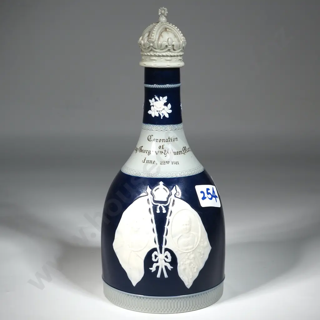 Copeland Spode Commemorative Decanter Coronation Of King George V & Queen Mary. Original Stopper Still w Paper Image 1++