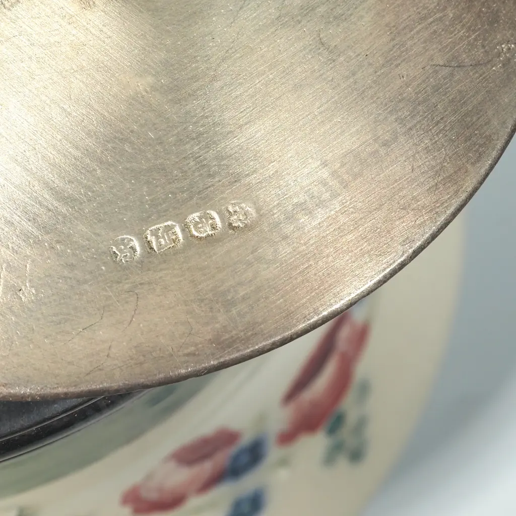 Moorcroft Mcintyre Pottery Biscuit Barrel.Circa 1908.Tube Lined & Decorated In Shades Of Pink/Green In The 18th Pattern Image 1++