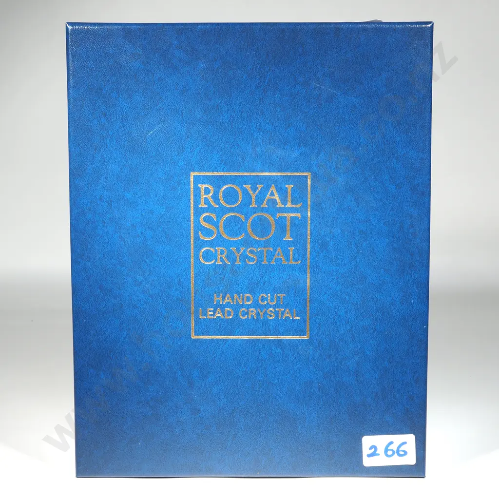 Two Boxed Royal Scott Hand Cut Lead Crystal  Millennium Goblets. Image 1++