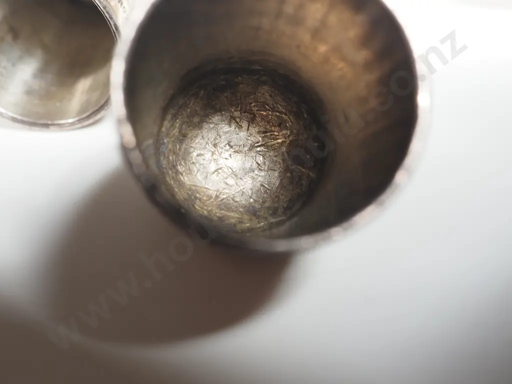 Five Metal Thimbles, One Engraved Bertha 1896. Image 1++