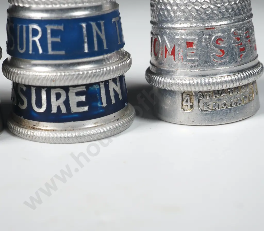 Five Advertising Thimbles & Five White Metal Thimbles Image 1++