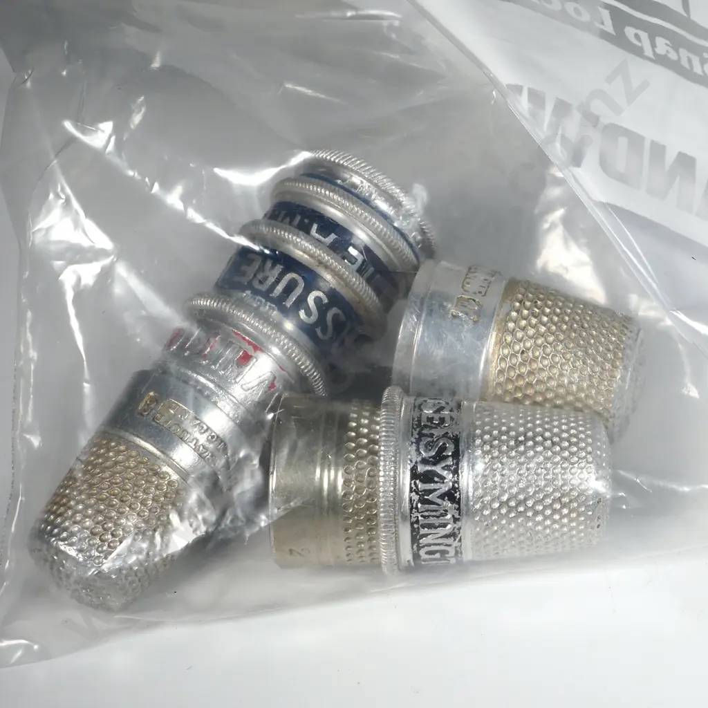 Five Advertising Thimbles & Five White Metal Thimbles Image 1++