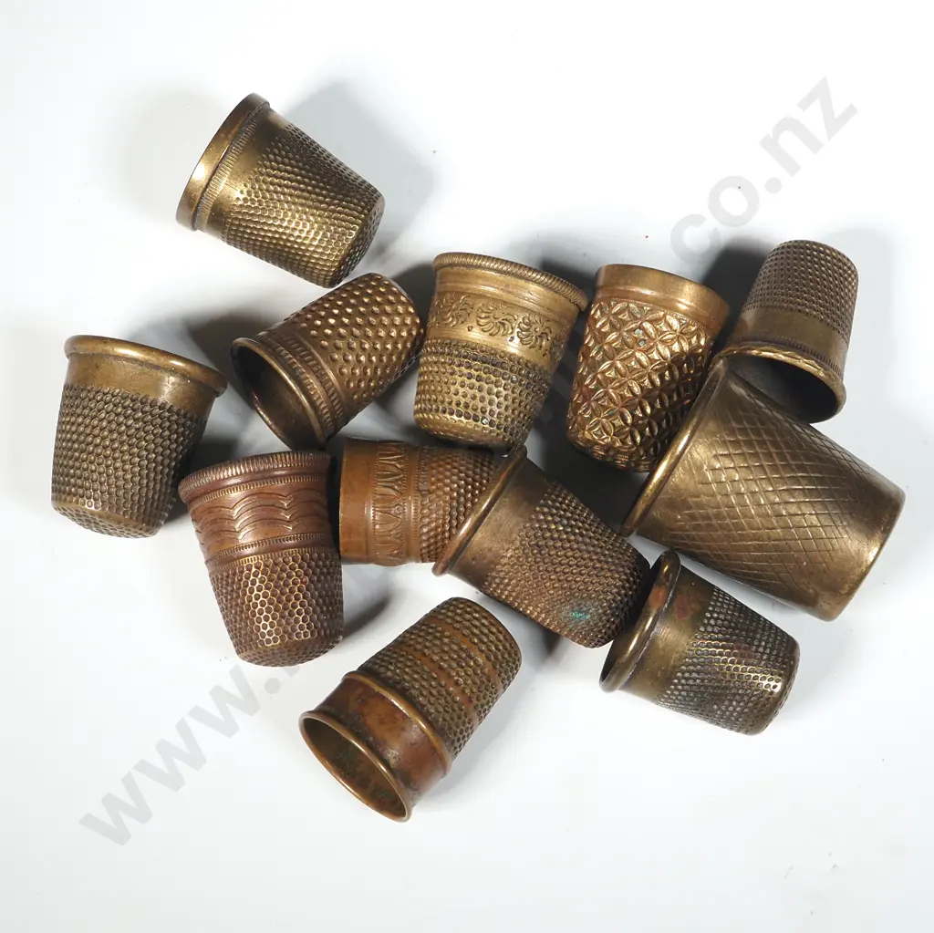 Eight Copper & Four Brass Thimbles Image 1++