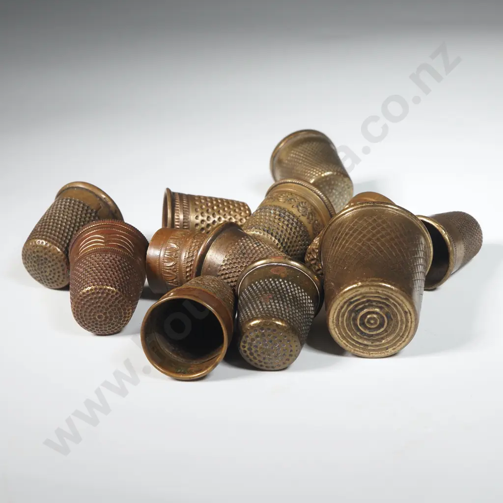 Eight Copper & Four Brass Thimbles Image 1++