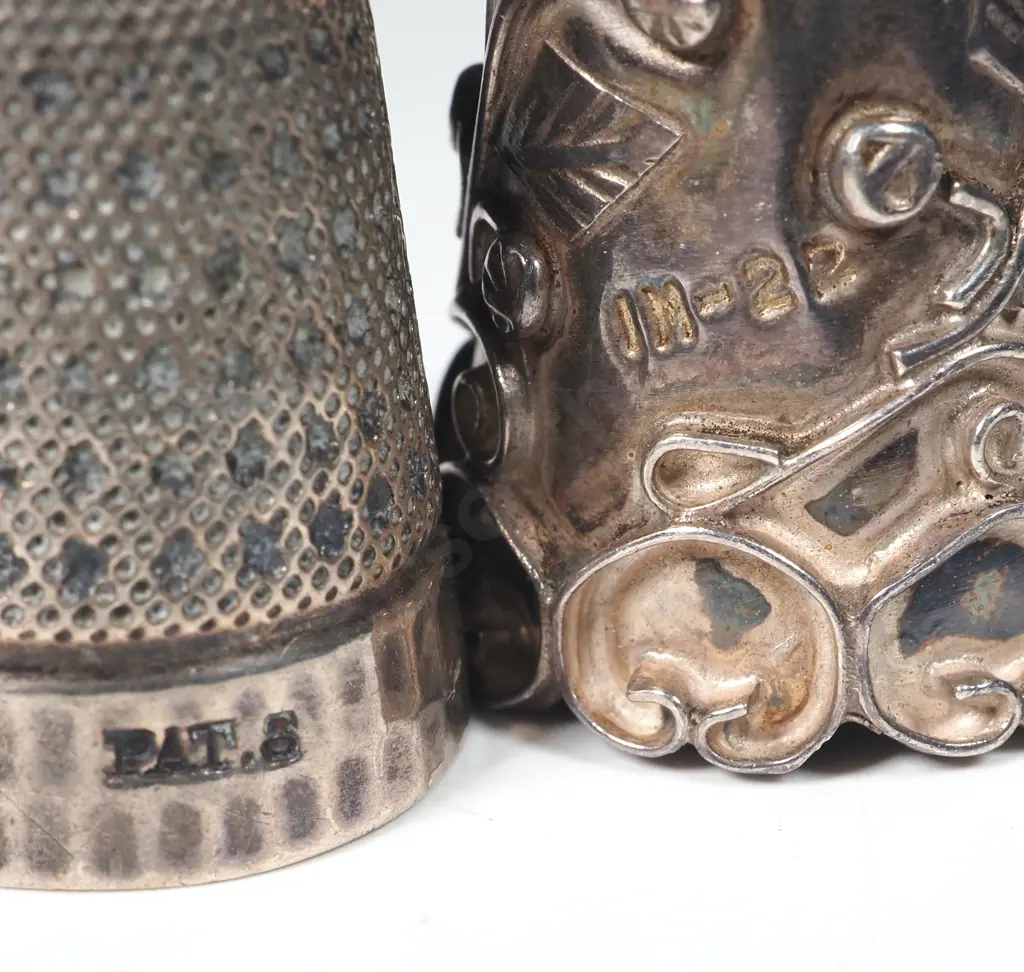 Four Decorative Silver Plate Thimbles Image 1++