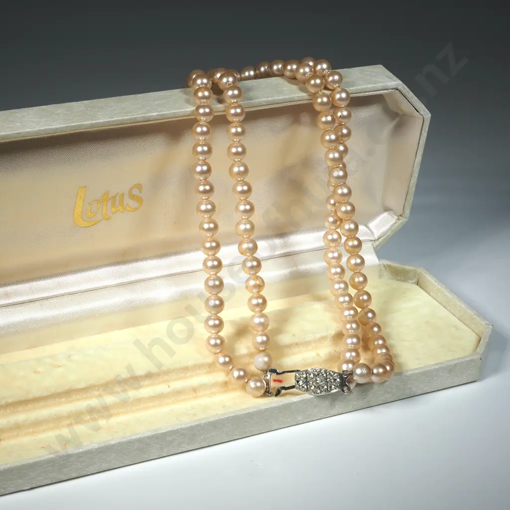 Boxed Double String Of Lotus Pearls  Image 1++