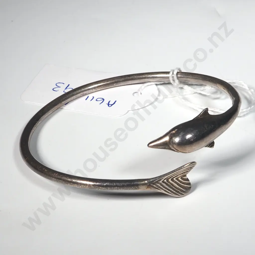 Sterling Silver Bangle In The Form Of A Dolphin  Image 1++