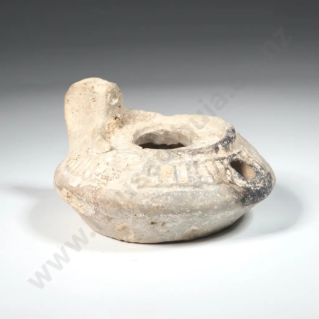 Roman Terra Cotta  Oil Lamp With Letter Of Authenticity. 1st & 2nd Century In Judea Image 1++