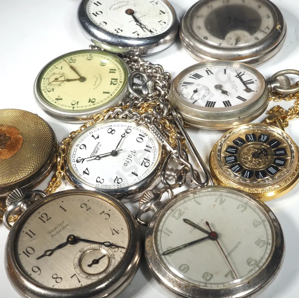 Nine Vintage Pocket Watches A/F  Image 1++