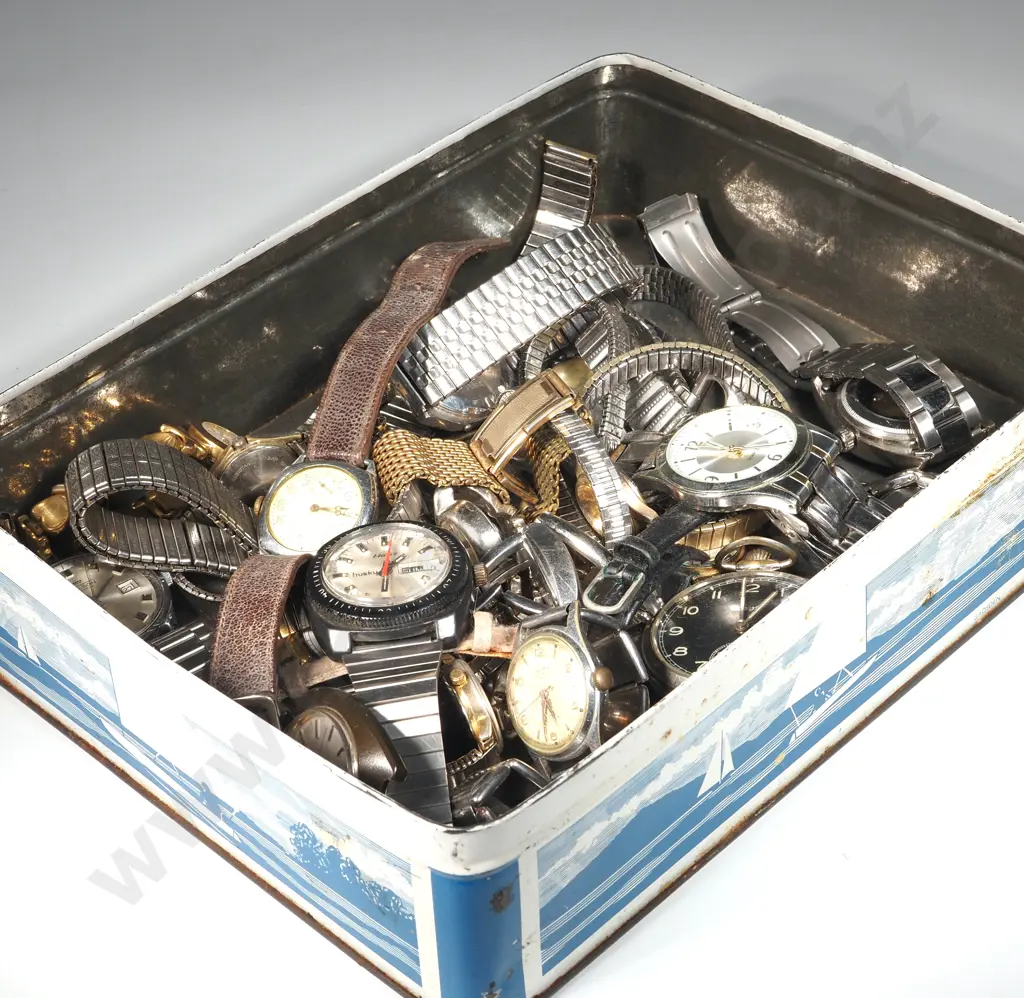 Collection Of Vintage Mens Wristwatches Including A Rolex Copy Watch & A Kiezle Pocket Watch  Image 1++