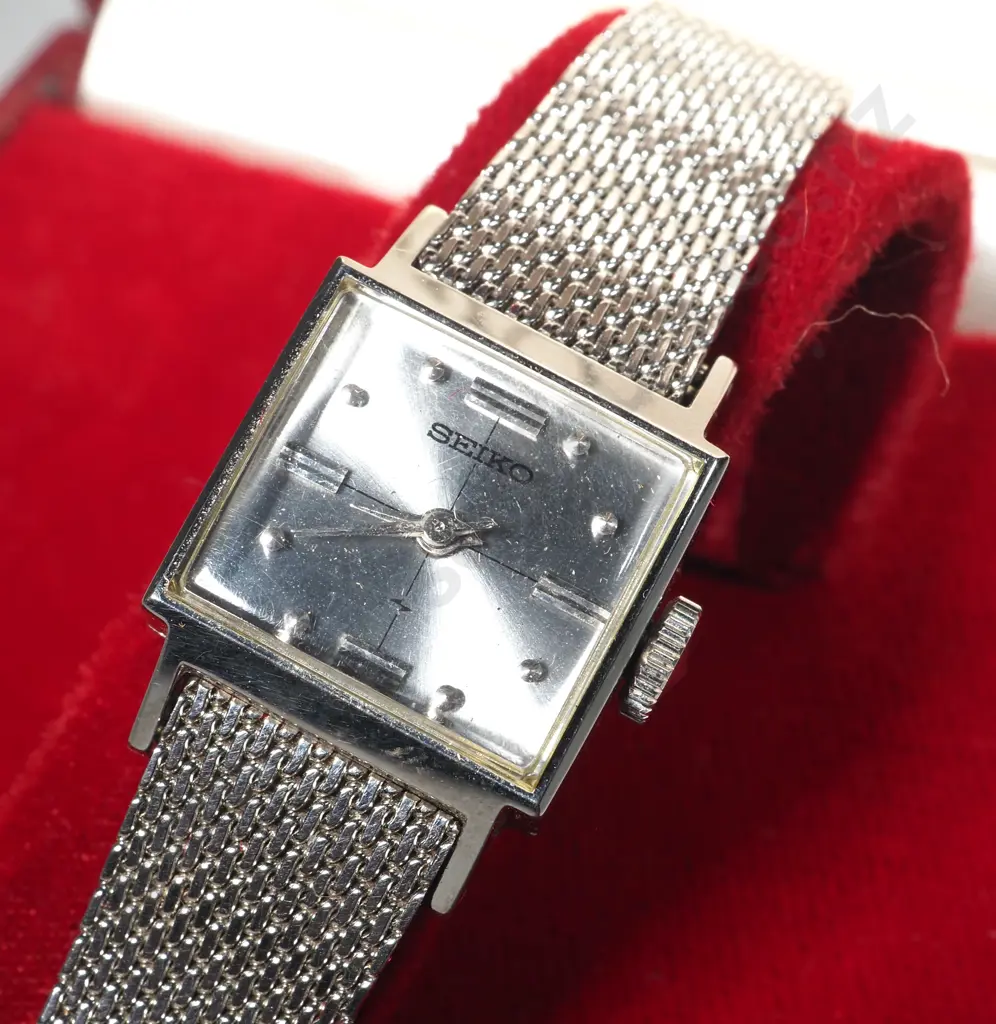 Boxed Seiko Ladies Watch. Stainless Steel Square Face. 1104 -7001 Image 1++