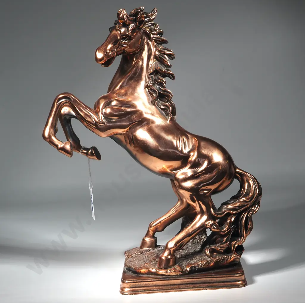 Copper Rearing Horse Statue  Image 1++