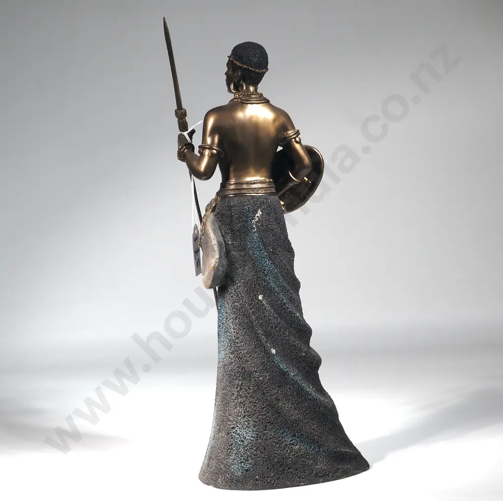 Figure Of A Massai Warrior With Shield & Spear.  Image 1++