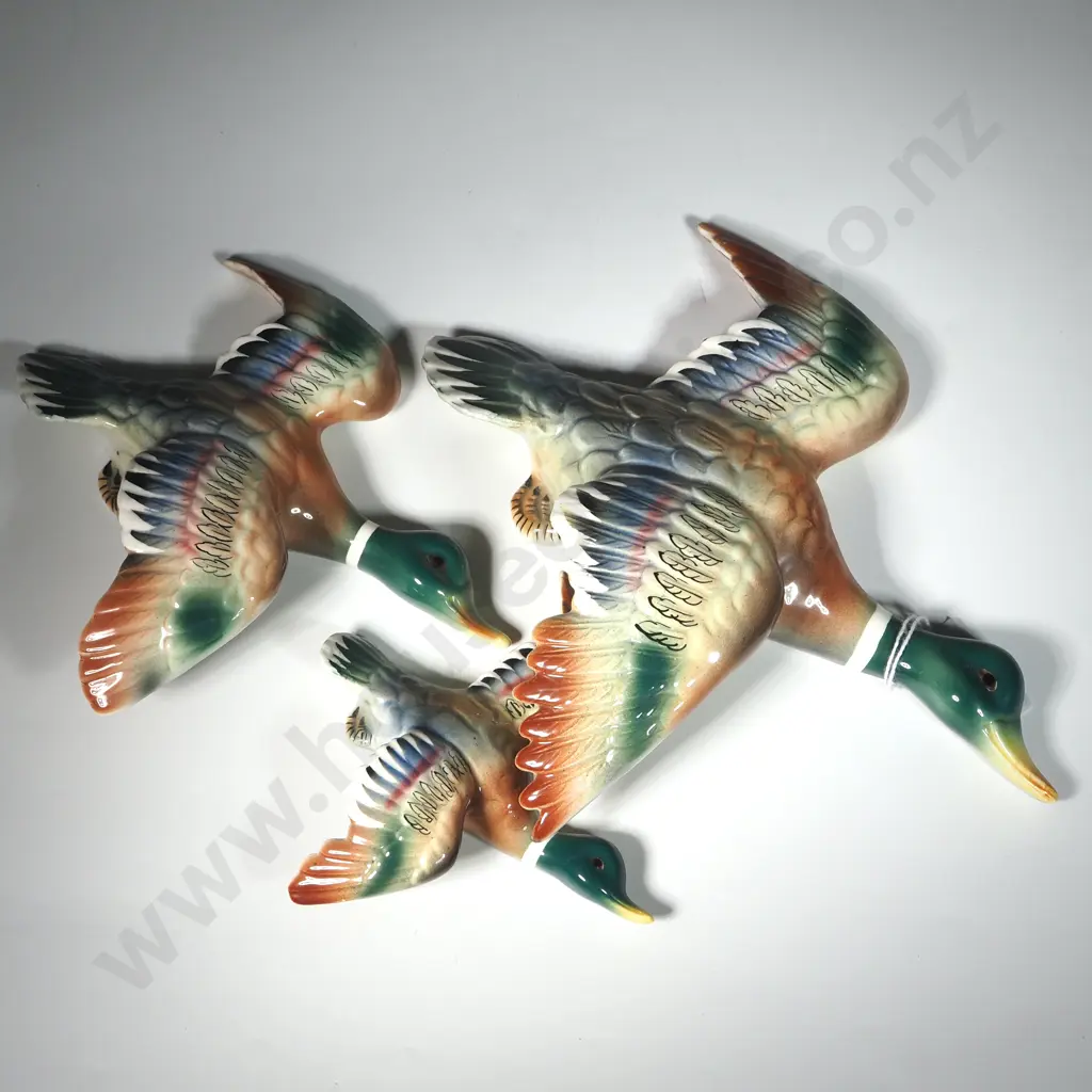 Set Of Three China Flying Mallard Ducks. Image 1++