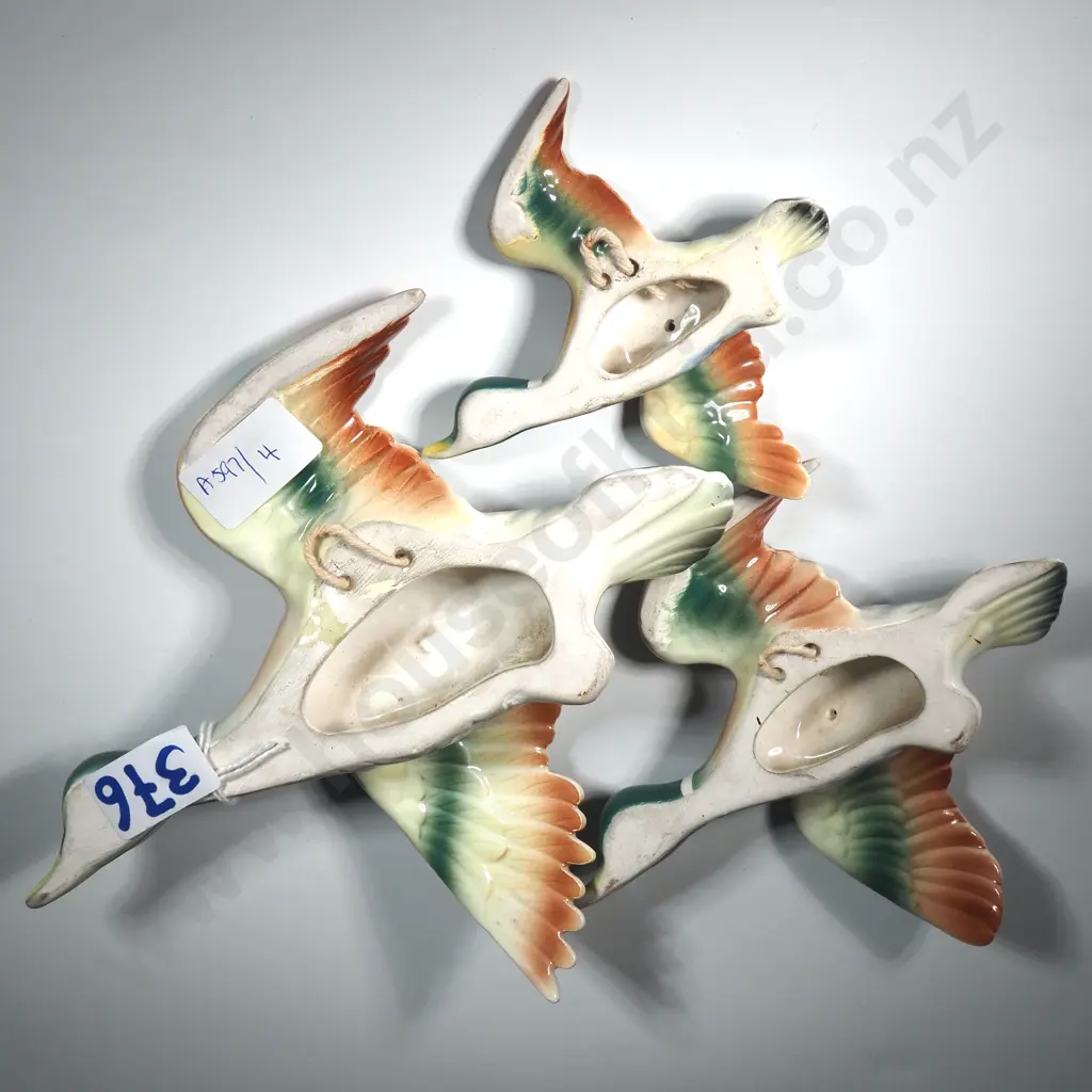 Set Of Three China Flying Mallard Ducks. Image 1++