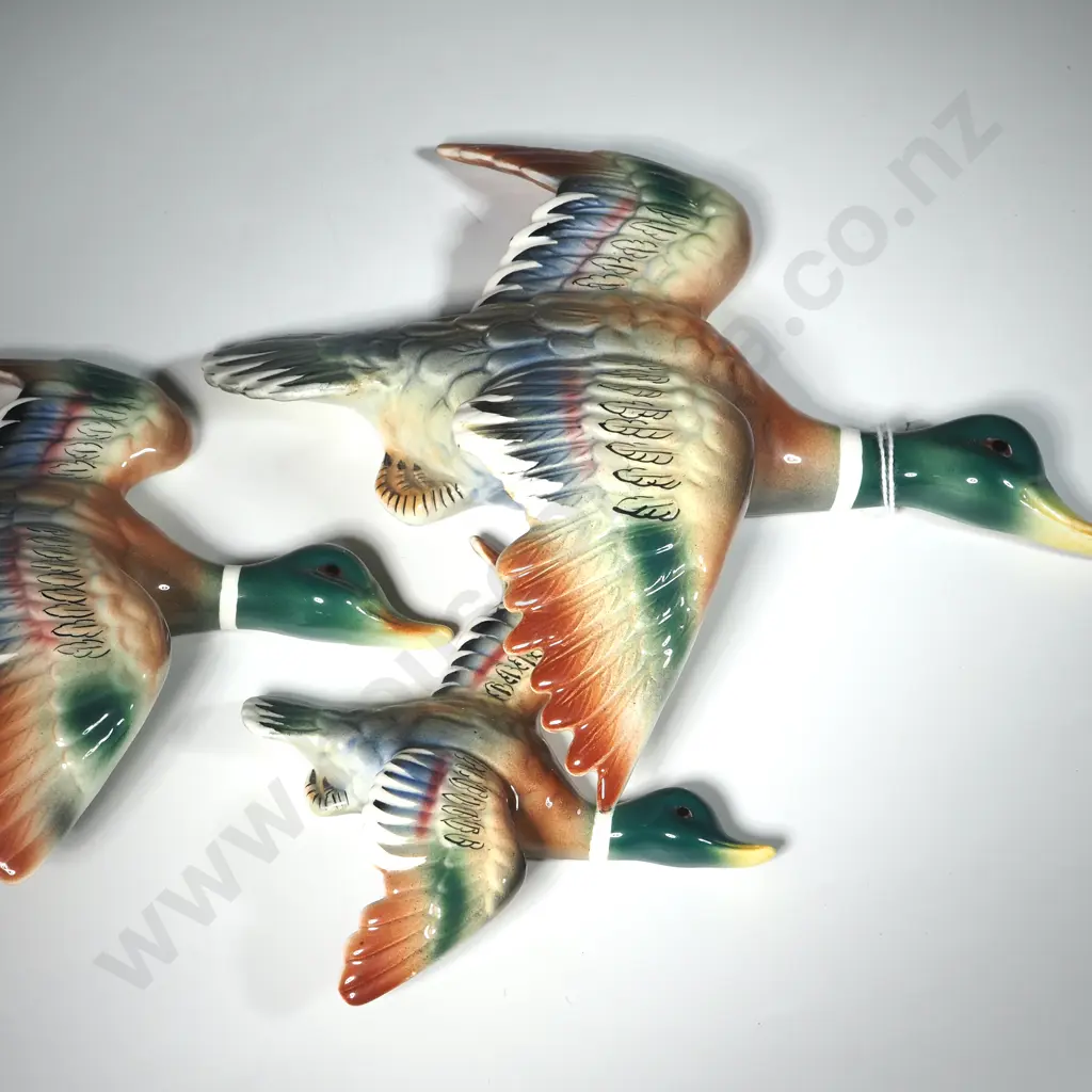 Set Of Three China Flying Mallard Ducks. Image 1++
