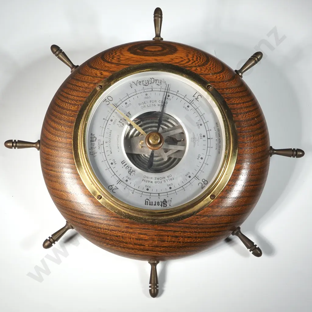 Circular Wall Barometer In The Form Of  A Ship's Wheel. Image 1++