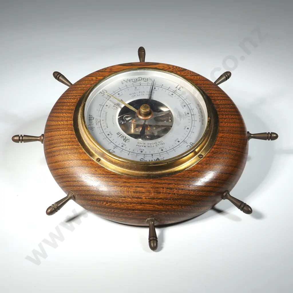 Circular Wall Barometer In The Form Of  A Ship's Wheel. Image 1++