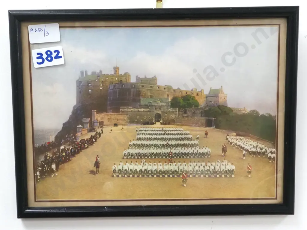 Vintage Tinted Print  Depicting Edinburgh Castle & Tattoo  Image 1++