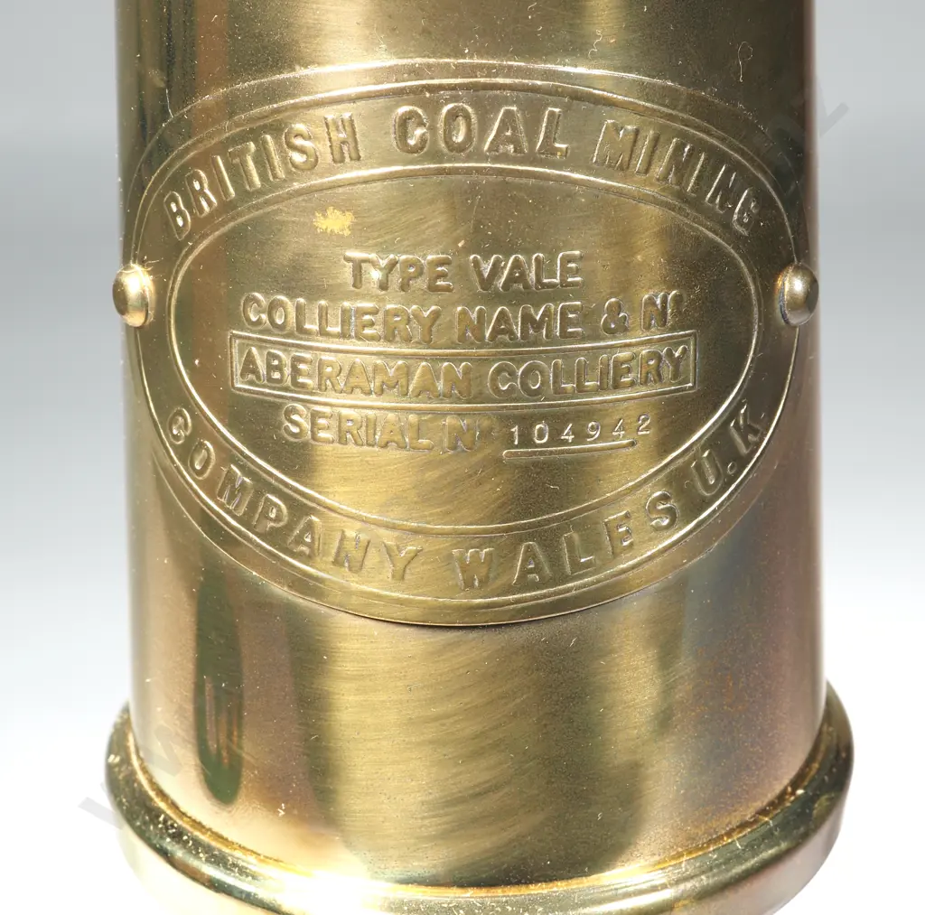 Brass British Coal Mining Miners lamp Aberaman Colliery Wales In Original Box Image 1++