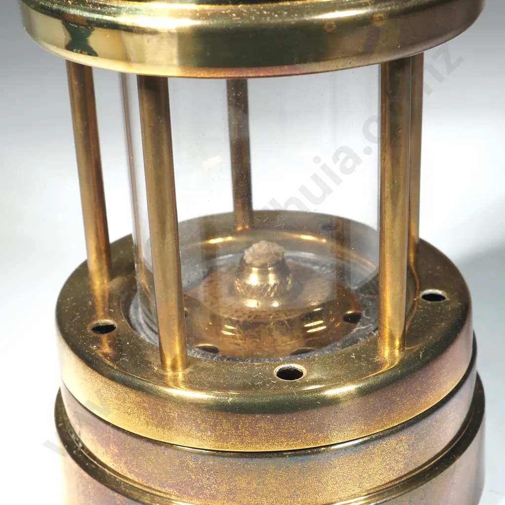 Brass British Coal Mining Miners lamp Aberaman Colliery Wales In Original Box Image 1++