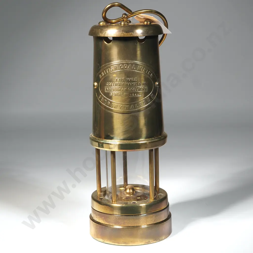 Brass British Coal Mining Miners lamp Aberaman Colliery Wales In Original Box Image 1++