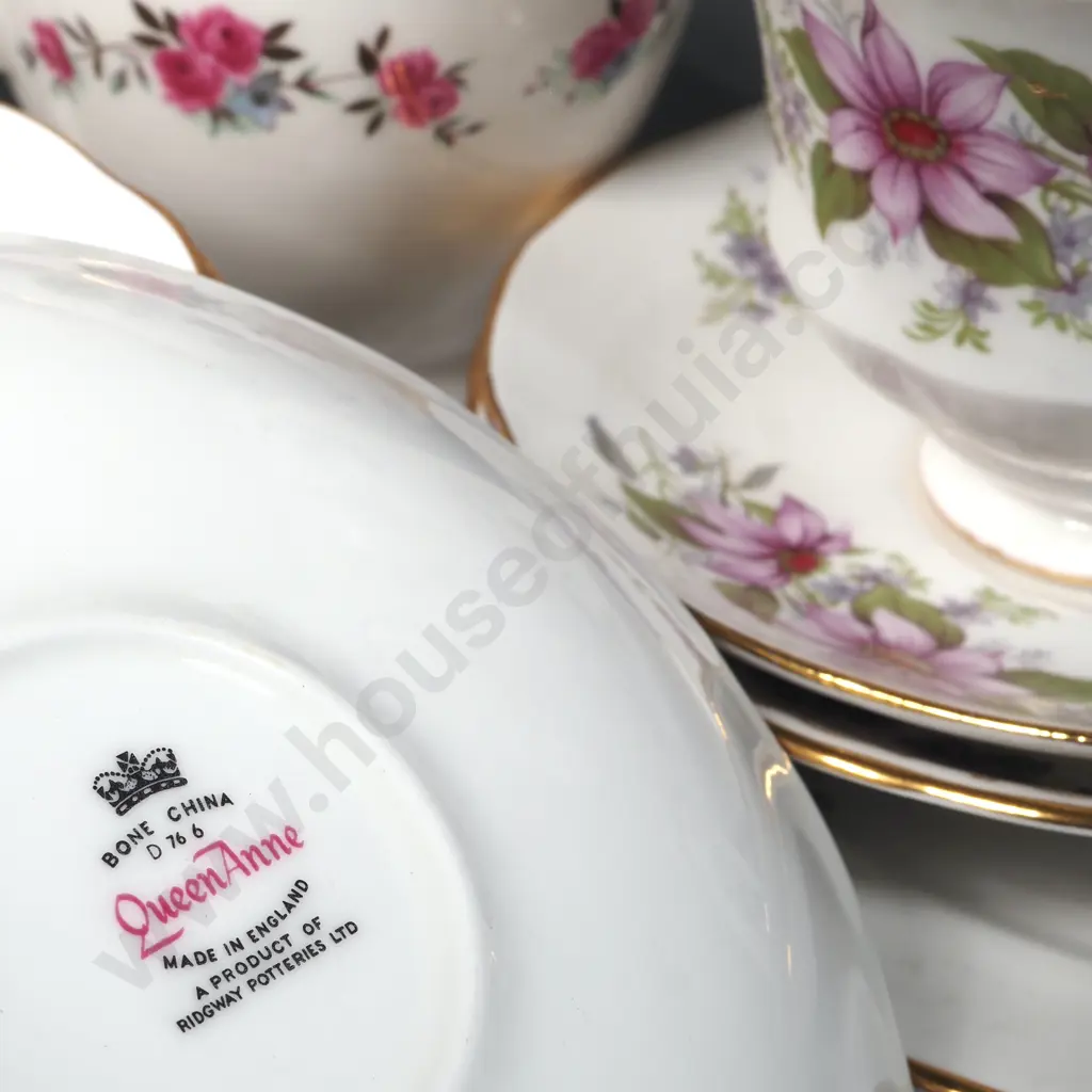 Queen Anne 6 Place Tea Set Comprising Cups, Saucers & Plates & Two Other Trios - Colclough & Queen Anne  Image 1++