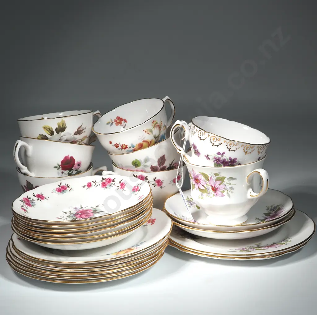 Queen Anne 6 Place Tea Set Comprising Cups, Saucers & Plates & Two Other Trios - Colclough & Queen Anne  Image 1++