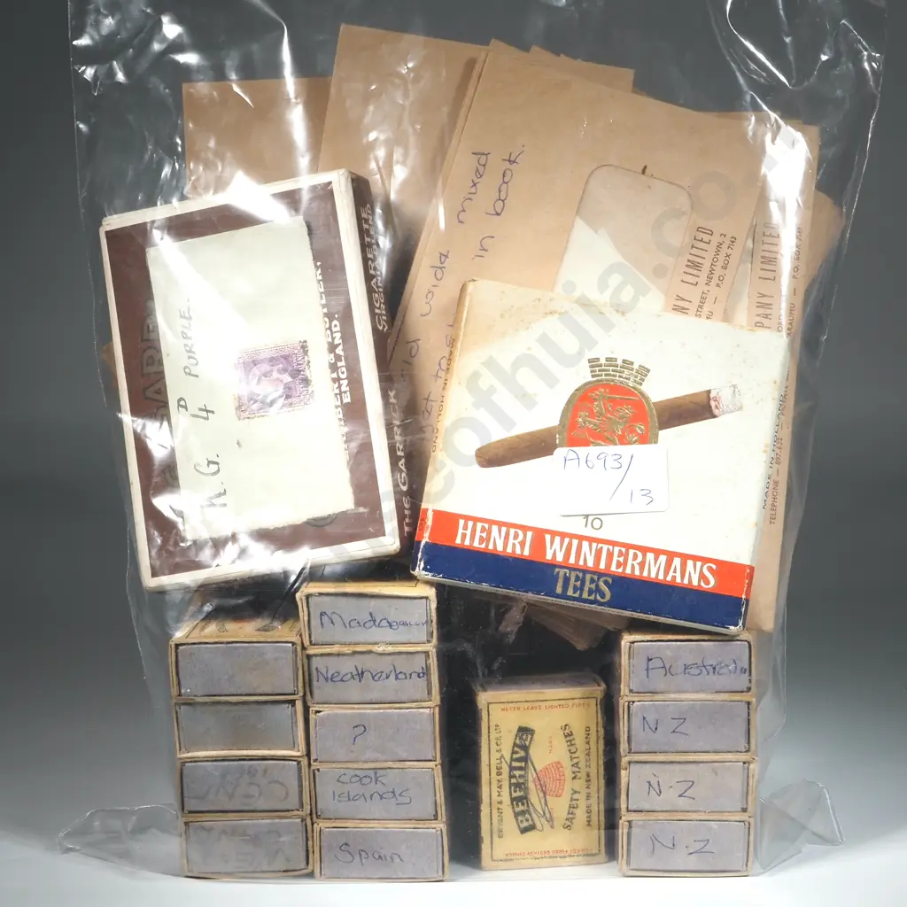 Envelopes, Cigarette & Match Boxes Containing Loose Stamps - Franked & Unfranked. Image 1++