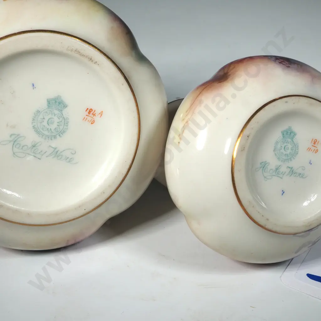 James Hadley Worcester Sugar & Creamer Handpainted In Autumnal Tints Image 1++