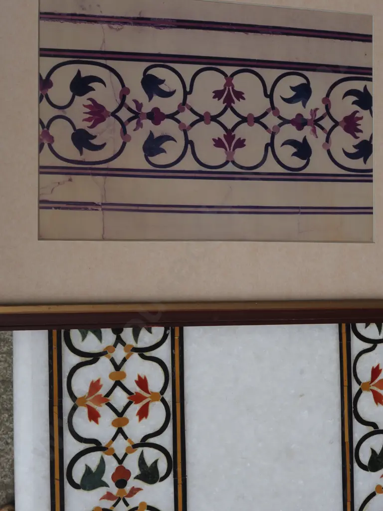 Marble Mosaic Side Table. The Intricately Agra Inlaid Marble, on a Gilt Wrought Iron Base. Image 1++