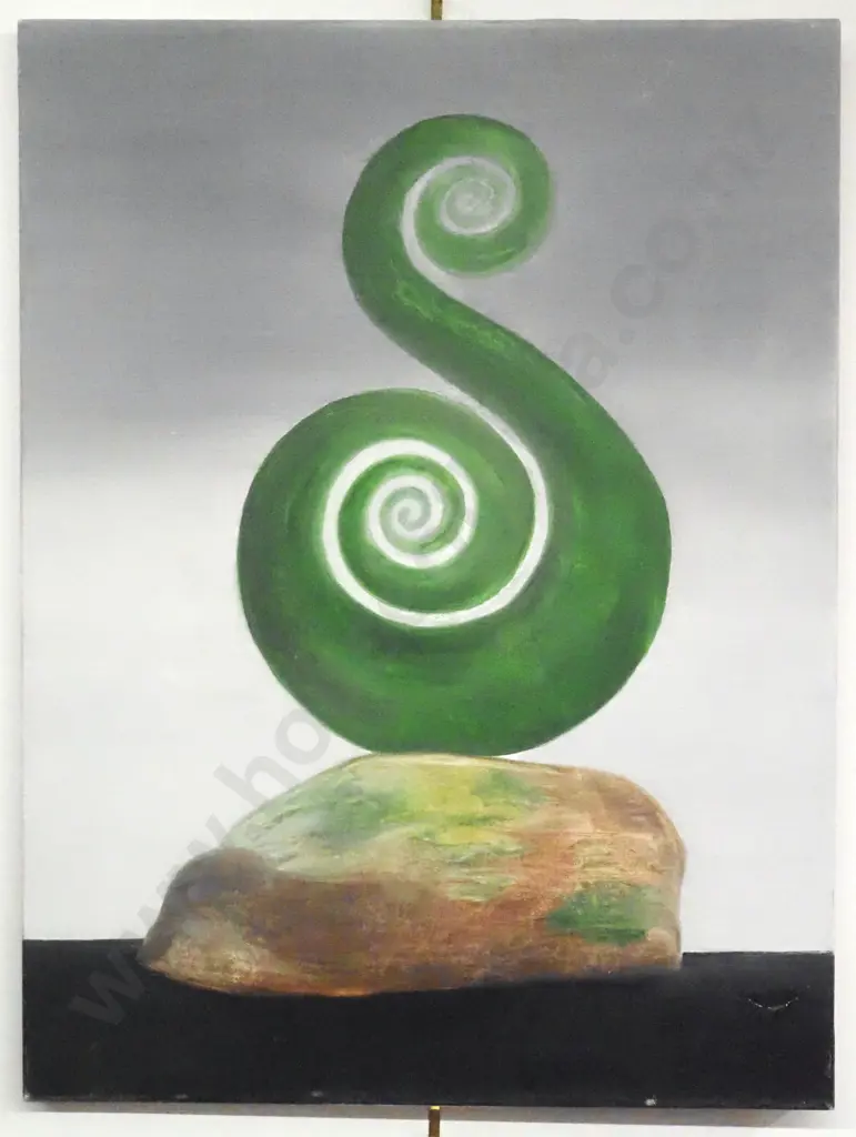 Koru on a Rock. Oil on Canvas. Image 1++