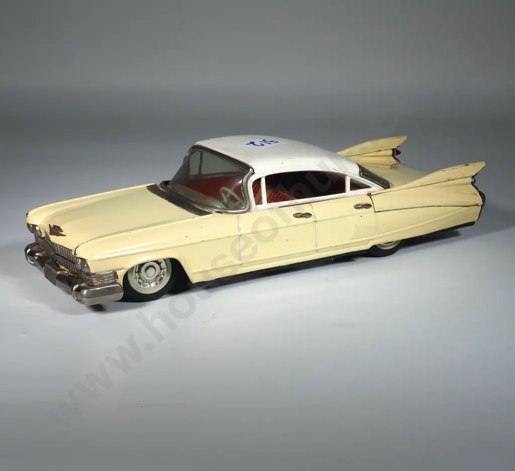 1960s Bandai 1959 Yellow/White Cadillac Hardtop. Image 1++