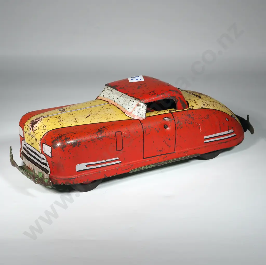 1940s Wyandotte Red/Yellow Windup Sportster. Image 1++