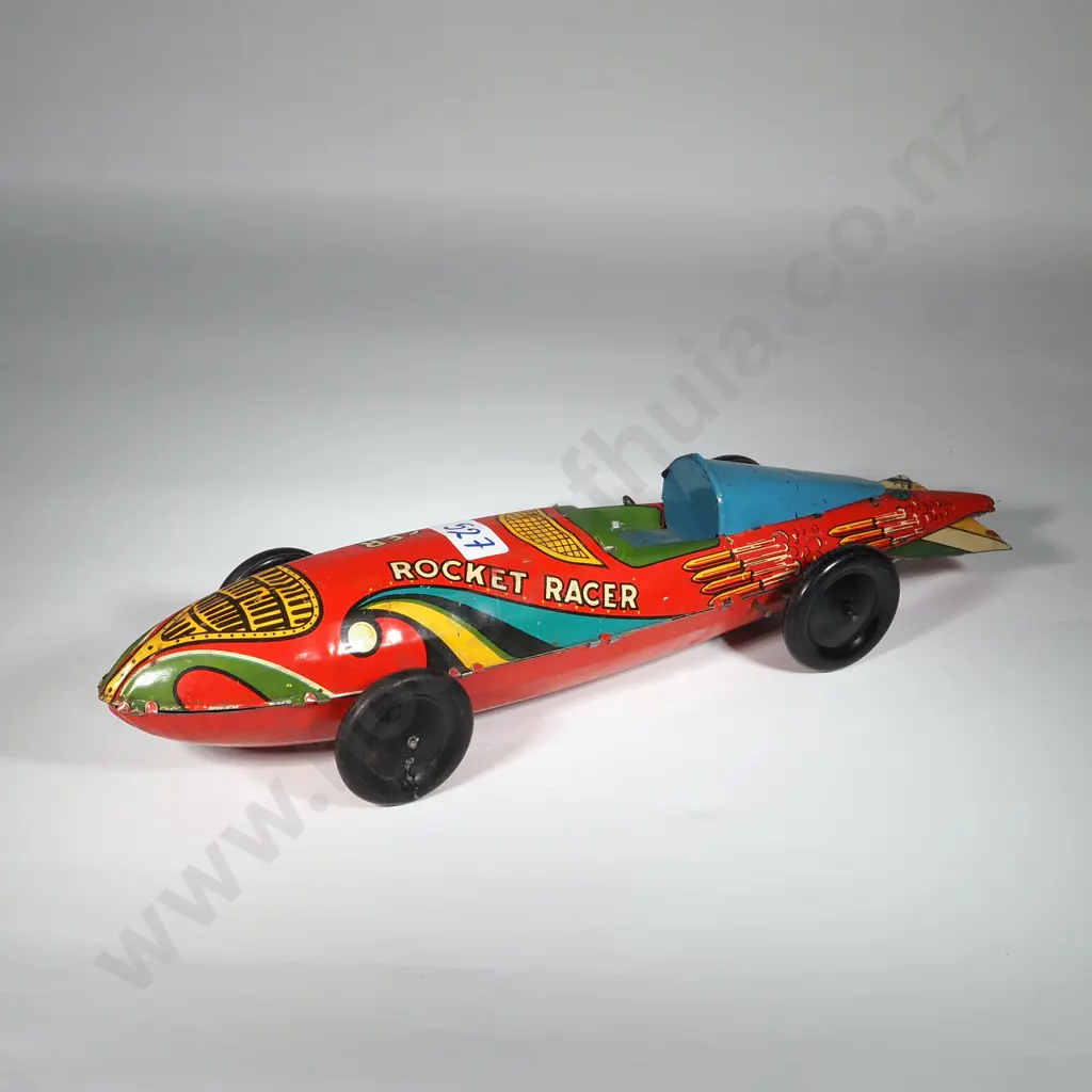 1940s Marx Tin Litho Windup Rocket Racer. Image 1++