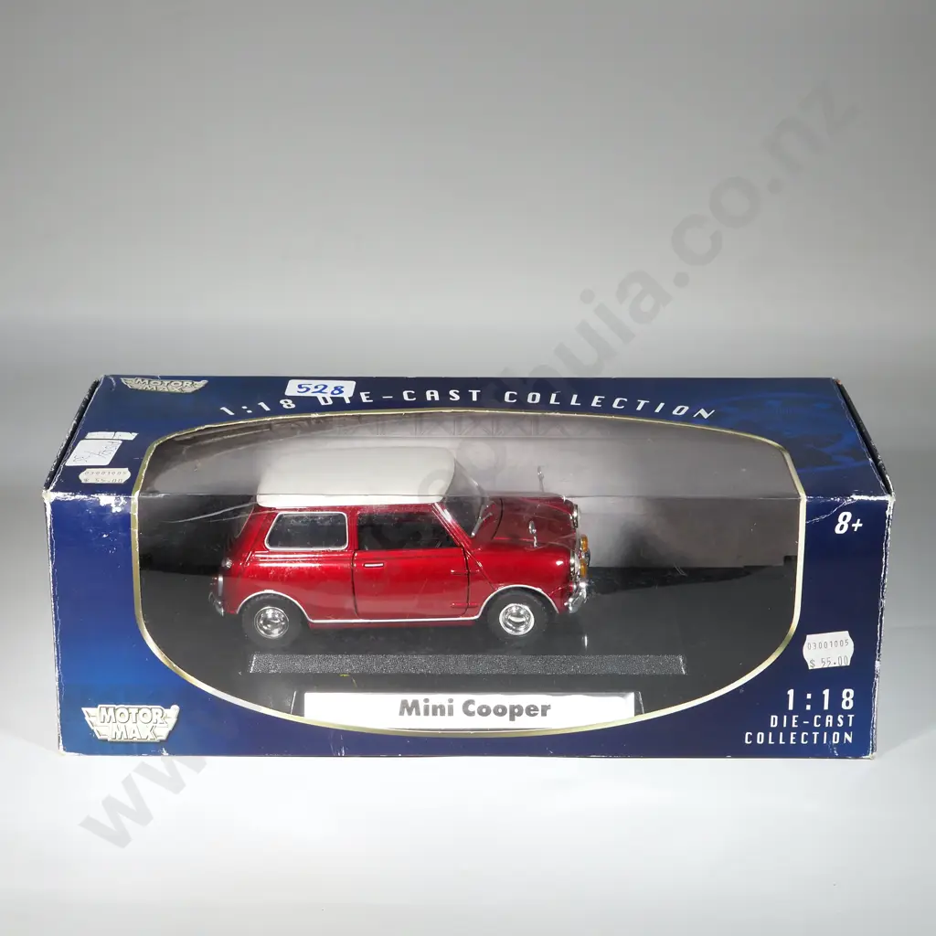 Boxed Motor Max Die-Cast Red/White Mini Cooper. A/F Image 1++