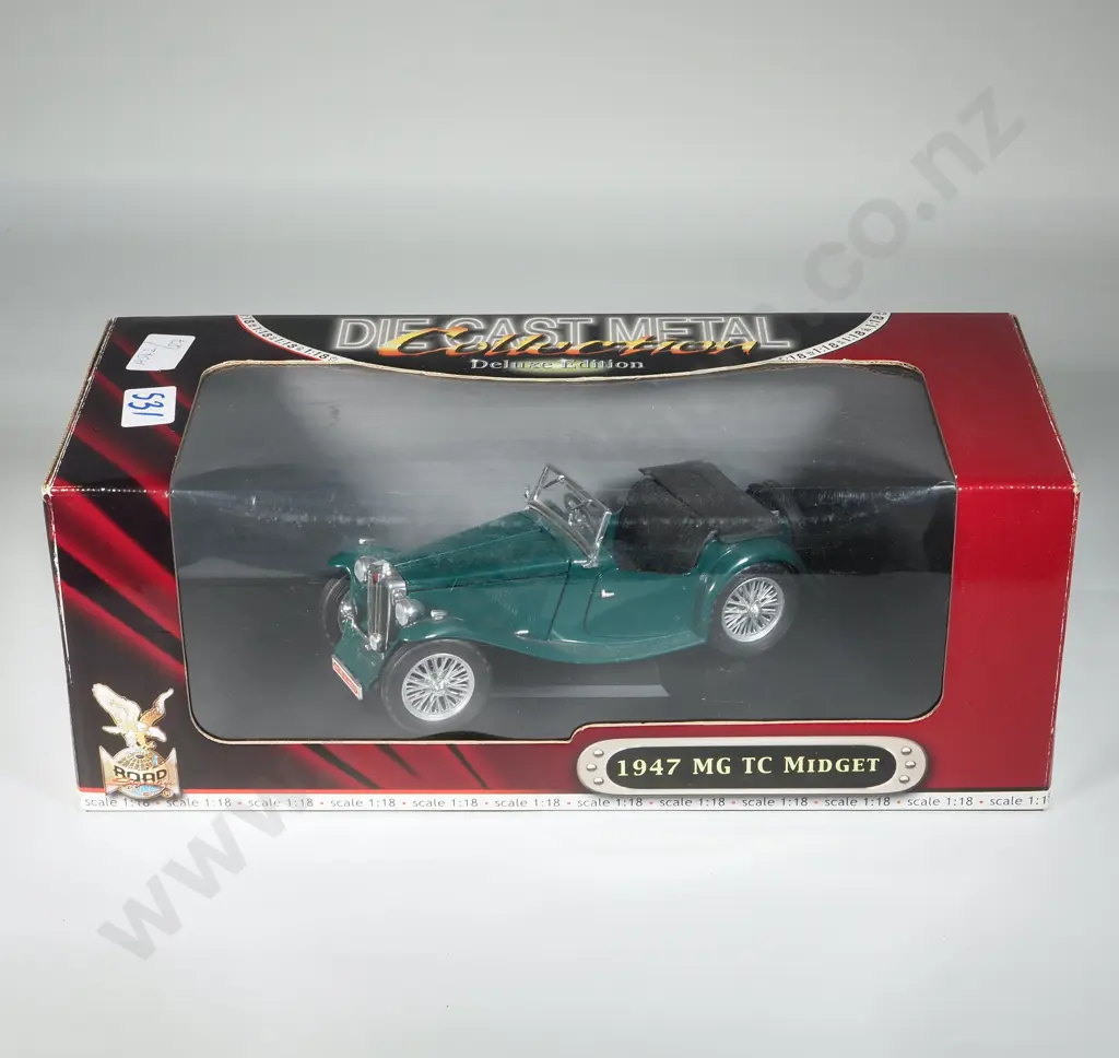Boxed Yat Ming Die-Cast Metal 1947 MG TC Midget. A/F. Image 1++