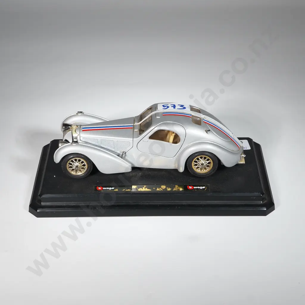 Bburago Bugatti Model Car on Black Plastic Platform. A/F. Image 1++